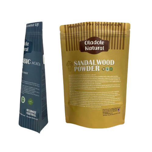 ক্রাফ্ট ব্রাউন পেপার স্ন্যাক ব্যাগ প্যাকেজিং স্ট্যান্ড আপ প্যাকেট সিপার সহ সমতল নীচে