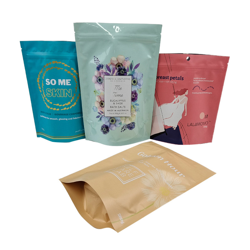 কাস্টমাইজযোগ্য এবং কসমেটিক্স নমুনা প্যাকেটের জন্য স্ট্যান্ড আপ জিপার ব্যাগ