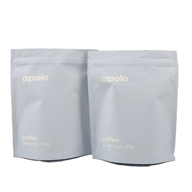 গরম বিক্রয় cuCstom কফি প্রোটিন পাউডার জন্য মুদ্রিত ইকো বন্ধুত্বপূর্ণ পুনরায় বন্ধযোগ্য Kraft কাগজ পকেট