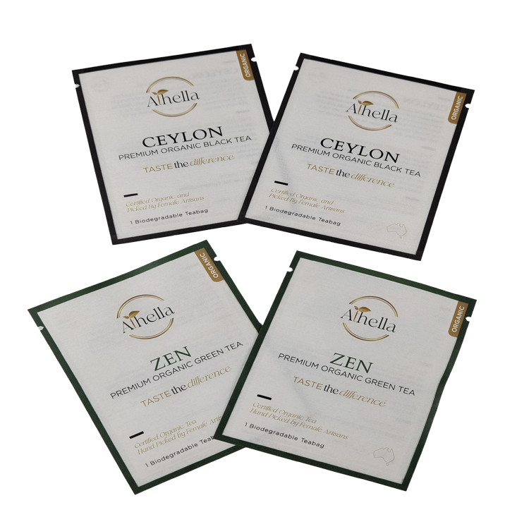 কাস্টম কম্পোস্টেবল ছোট আকারের থলি চা কফি পাউডার জৈববিন্যাসযোগ্য ক্রেফট পেপার পকেট জন্য গামি