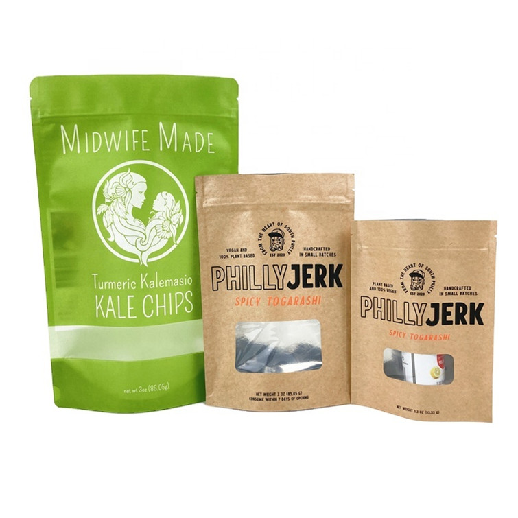 কাস্টম প্রাইভেট লোগো কুকি কেক বাদামের জন্য হোয়াইট ক্রাফ্ট পেপার ব্যাগ ভোজ্য পাউডার পোষা প্রাণী খাদ্য 100% বায়োডেগ্রেডেবল গন্ধ প্রতিরোধী বি