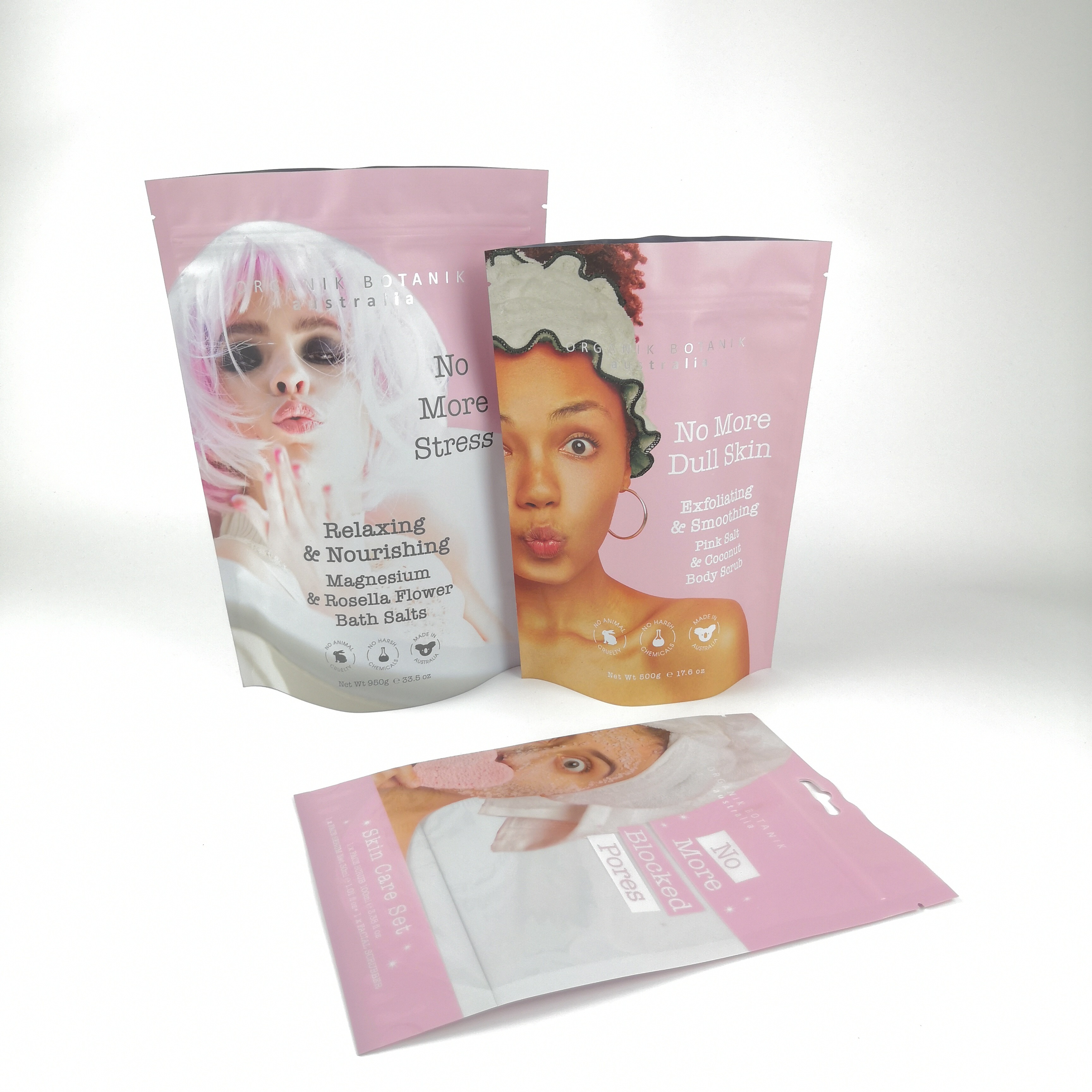 কারখানার কাটিয়া মুদ্রিত প্লাস্টিকের স্ট্যান্ড আপ ব্যাগ লোগো প্রিন্টিং সহ পুনরায় বন্ধযোগ্য প্লাস্টিকের ব্যাগ