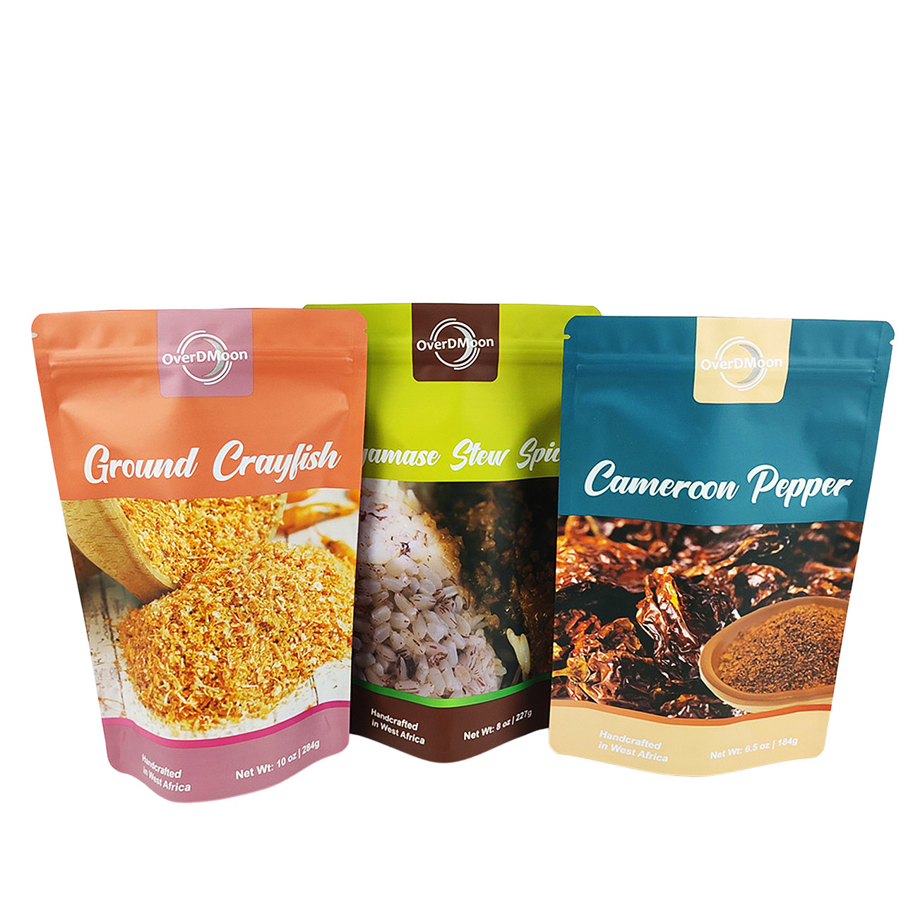 ম্যাট সমাপ্তি 250 গ্রাম প্লাস্টিকের ব্যাগ মশলা প্যাকেজিং খাদ্য গ্রেড মশলা ব্যাগ