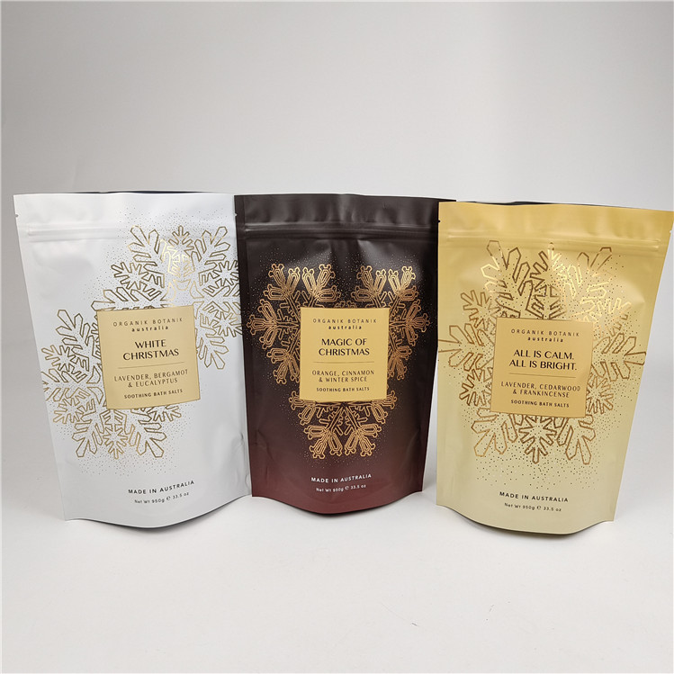 ফ্যাশন প্যাক উচ্চ মানের পুনরায় বন্ধযোগ্য সহজ টিয়ার লাইন মাইলার স্যাচেট স্নান লবণ প্যাকেজিং ব্যাগ