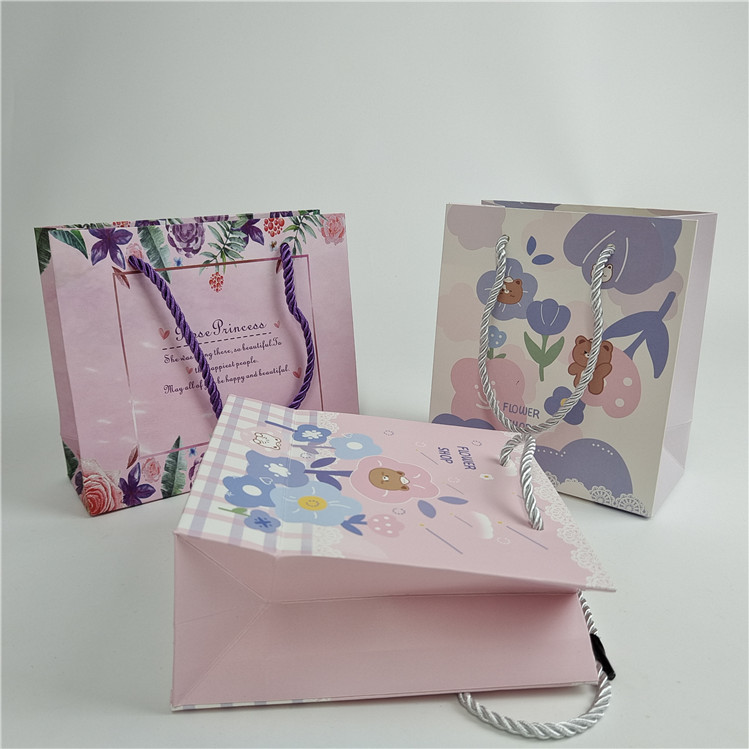 প্রচারমূলক গুণমান নিশ্চিতকরণ কাস্টম ডিজিটাল মুদ্রণ লোগো মুদ্রিত শপিং পেপার ব্যাগ প্যাকেজিং