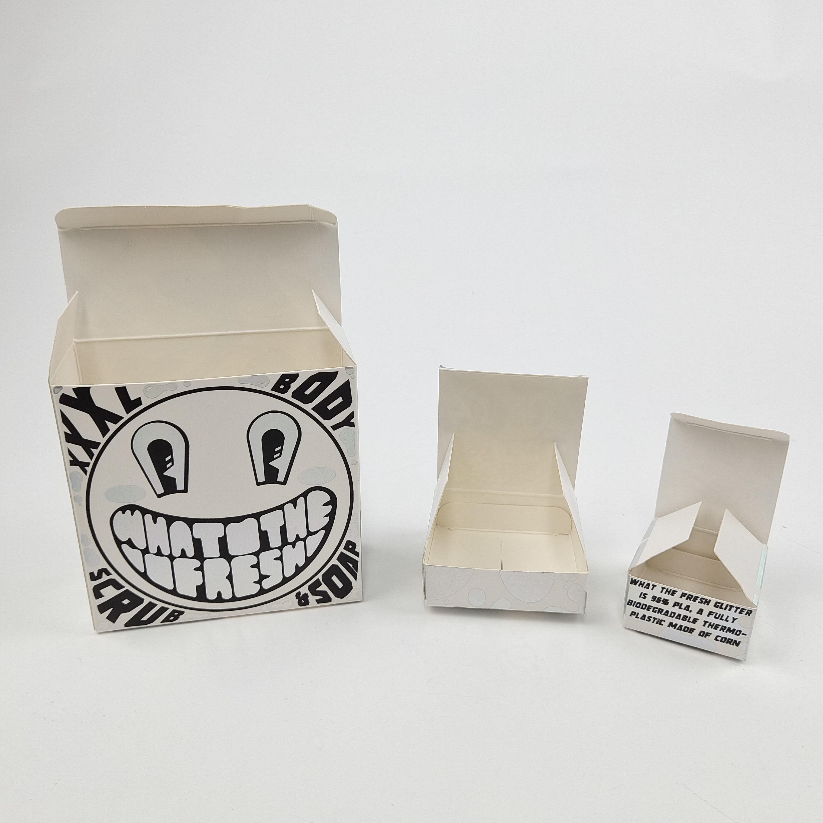 কাস্টম গ্লোসি ইউভি ম্যাট ফিল্ম হোয়াইট কার্ডবোর্ড পেপার বক্স 400g কসমেটিক নমুনা জন্য আর্গান তেল