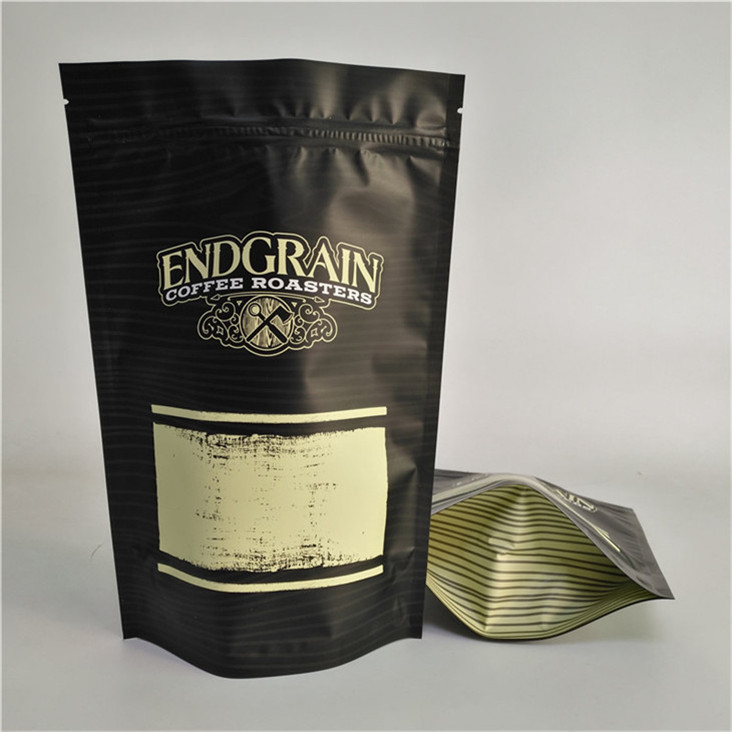 স্টোরেজ কাস্টম লোগো মুদ্রিত স্ট্যান্ড আপ জিপার পকেট পুনরায় বন্ধযোগ্য প্লাস্টিকের ফুড সিল কফি ব্যাগ