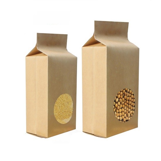 স্বয়ং স্থায়ী সাইড Gusset 250 গ্রাম কাস্টমাইজড কাগজ ব্যাগ উইন্ডো সঙ্গে Supar প্যাকেজিং