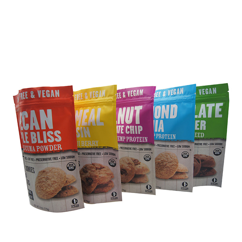 চিপলেট চিপ কুকিজ বিস্কুট জন্য প্যাকেজিং আপ জিপার ব্যাগ প্লাস্টিক পাইচ স্ট্যান্ড