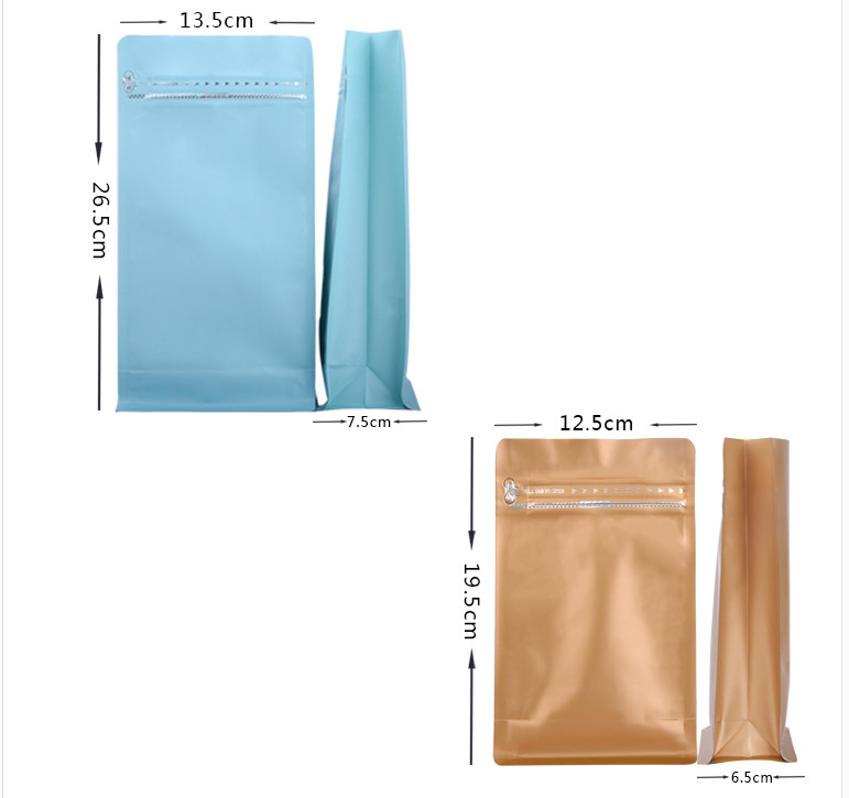 Reusable ম্যাট কালো প্লাস্টিকের পাইচ প্যাকেজিং কফি মটরশুটি জন্য থলি আপ দাঁড়ানো