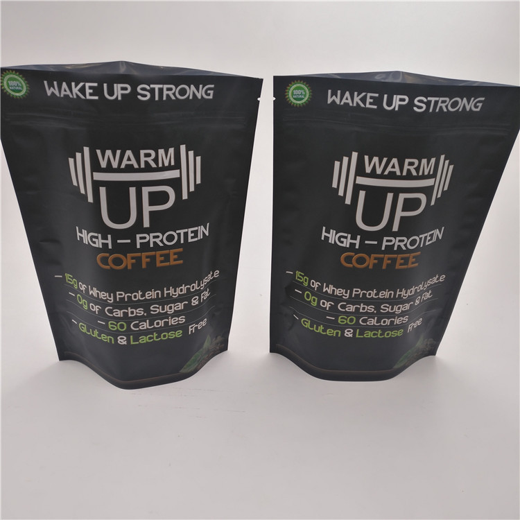 খাদ্য গ্রেড পুনর্ব্যবহারযোগ্য প্লাস্টিকের পাউন্ড আপ স্ট্যান্ড প্যাকেজিং ফয়েল কফি ব্যাগ 250g 500g 1kg