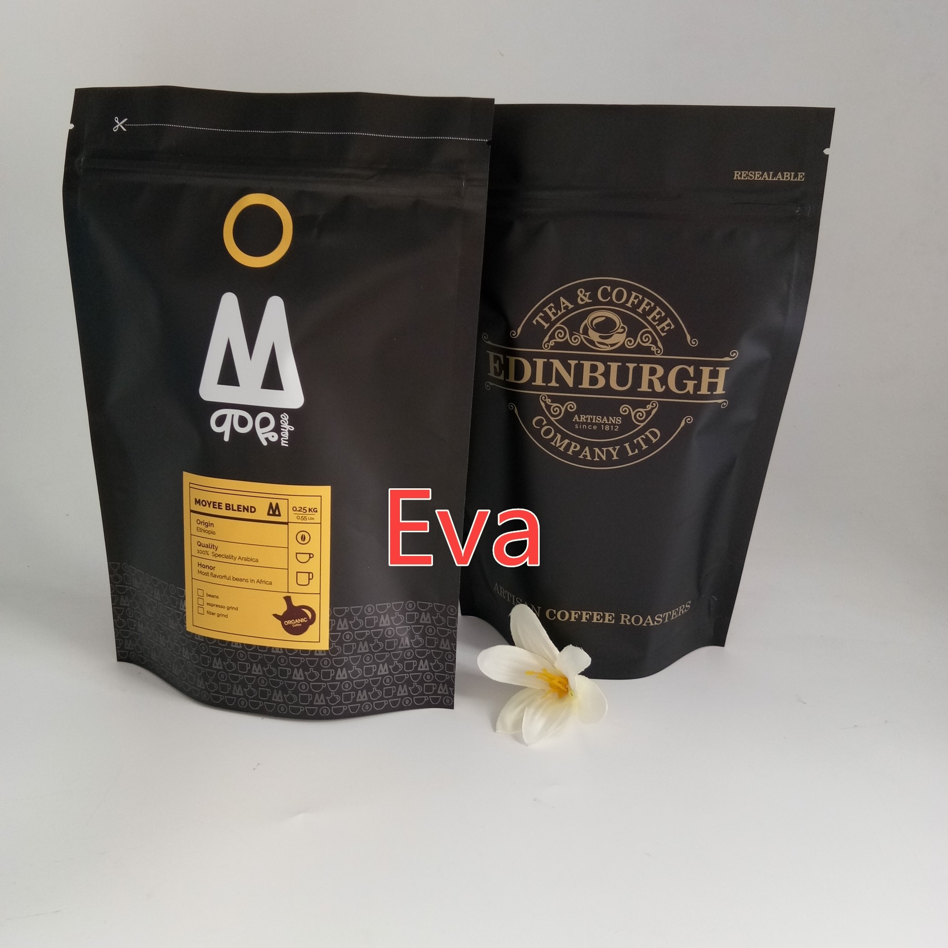 এফডিএ অনুমোদিত চা ব্যাগ প্যাকেজিং, স্পাউট ট্যাপ সঙ্গে পরিষ্কার স্ট্যান্ড আপ দাঁড়ানো