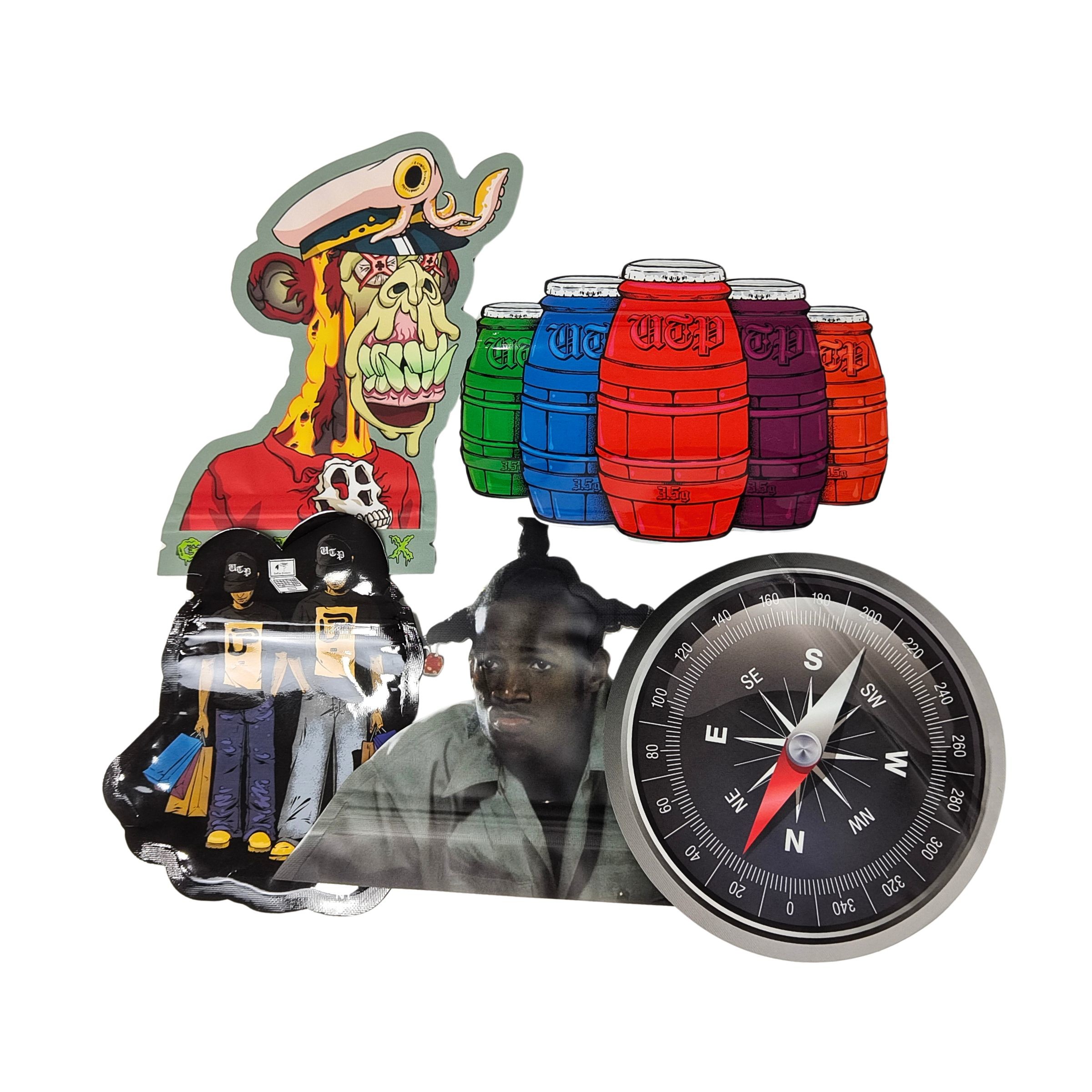 খাওয়ানো 3.5 গ্রাম মাইলার ব্যাগ জিপলক বিশেষ আকৃতির ক্যান্ডি হার্ব বিস্কুট গাম্মি প্যাকেজিং