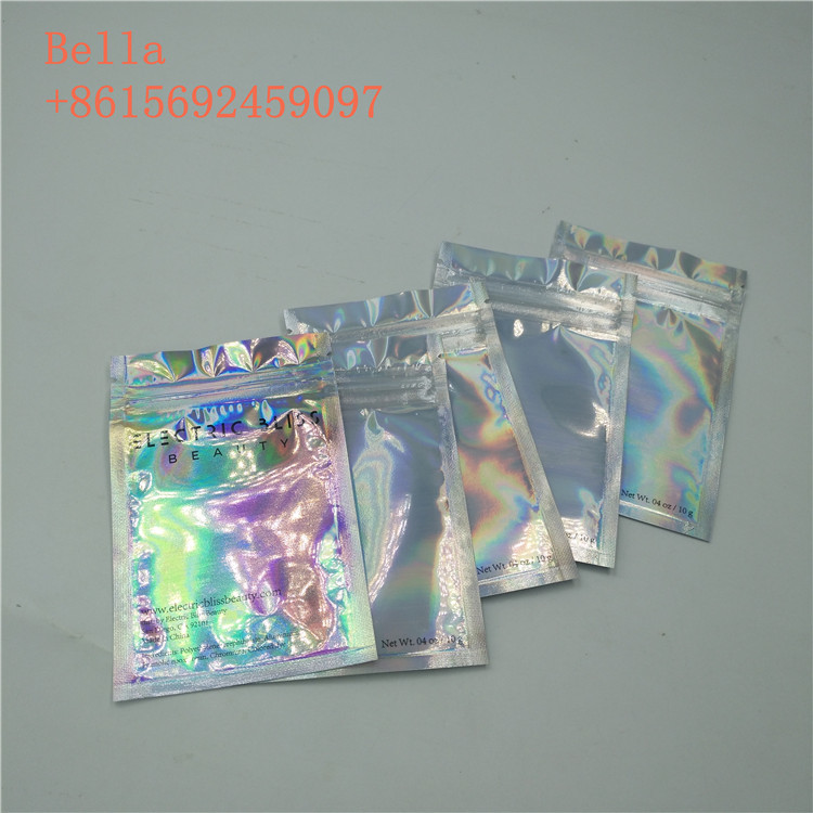 তিন সাইড সীল ফয়েল পচ প্যাকেজিং, ছোট কসমেটিক আপ জপার সঙ্গে ব্যাগ আপ স্ট্যান্ড