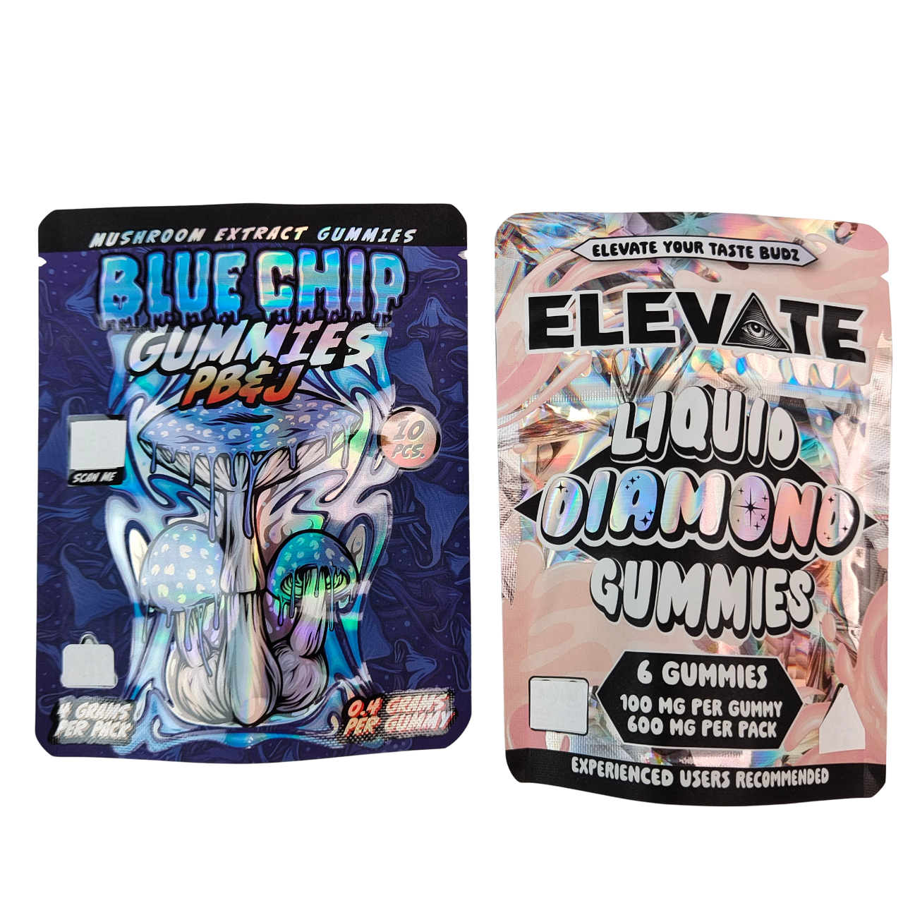 3.5g মাইলার ব্যাগ মাশরুম এক্সট্রাক্ট গামি প্যাকেজিং ডয়প্যাক জিপার সহ, গন্ধ নিরোধক, খাড়া হয়ে থাকার মতো পাউচ