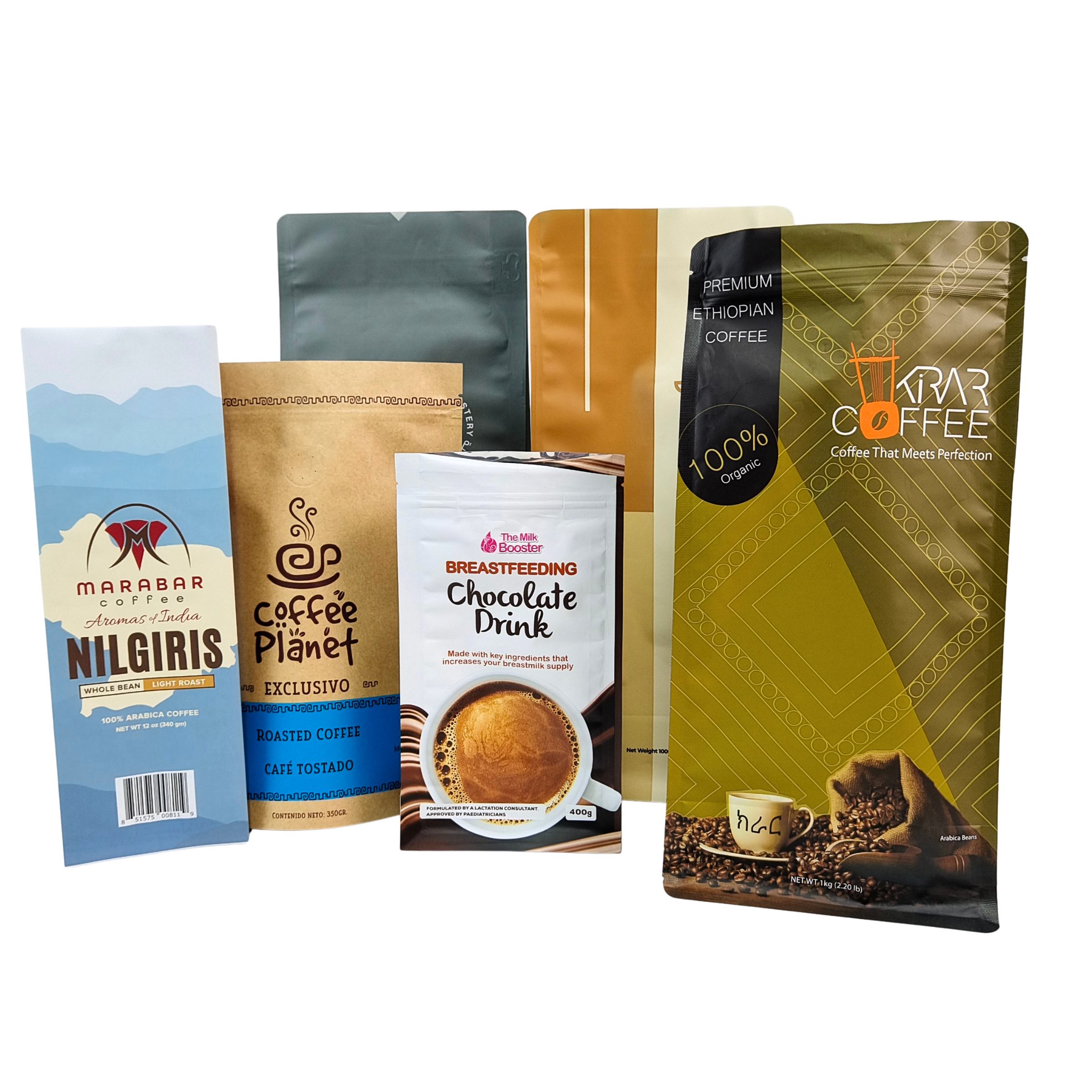 কাস্টম স্ট্যান্ড আপ জিপার কফি বিন ব্যাগ উইথ ভালভ