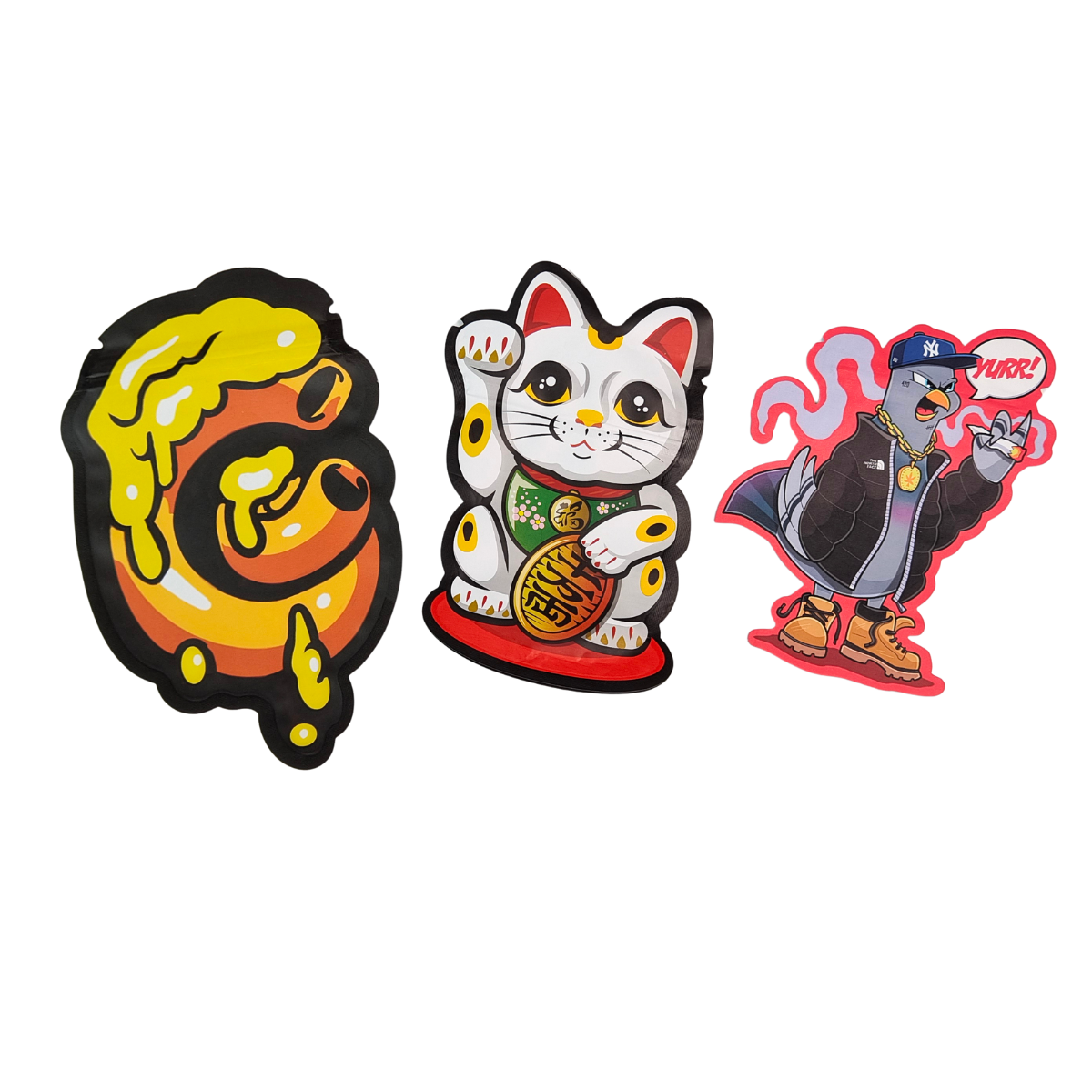 3 দিক সিল চাইল্ড-রেসিস্ট্যান্ট হলোগ্রাফিক মাইলার ব্যাগ অ্যালুমিনিয়াম ফয়েল স্ন্যাক প্যাকেজিং ব্যাগ