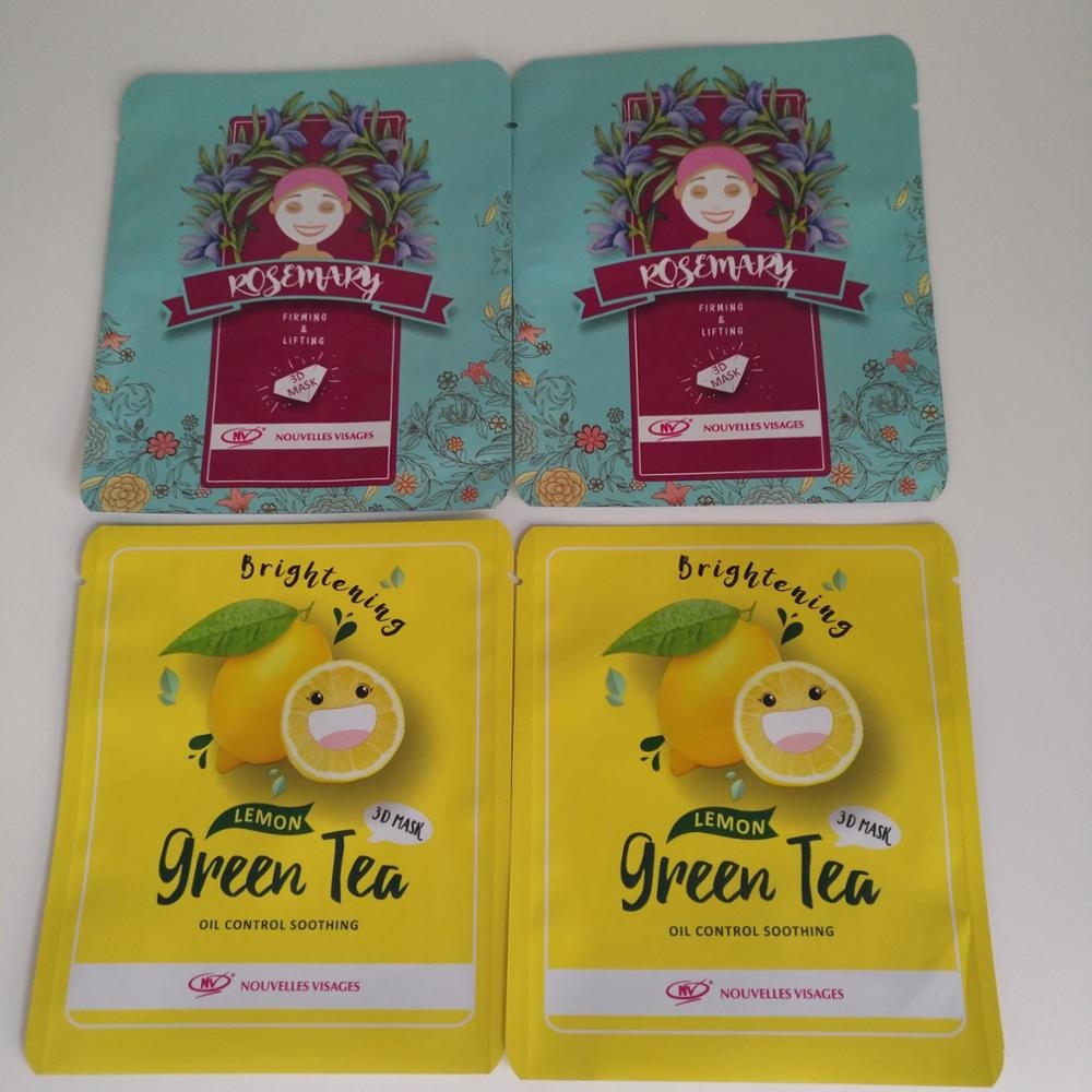 ম্যাট প্লাস্টিকের ফেস মাস্ক প্যাকেজিং লেজার লাইন জিপার সহ হলোগ্রাফিক টিয়ার নোচ