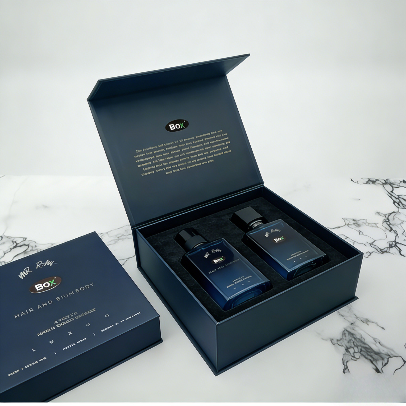 পাইকারি কাস্টম বিলাসবহুল কসমেটিক ফোল্ডার চৌম্বকীয় উপহার ইভিএ ফোম সন্নিবেশ ম্যাট ল্যামিনেশন পারফিউম কারুশিল্পের জন্য বায়োডেগ্রেডেবল উপাদান