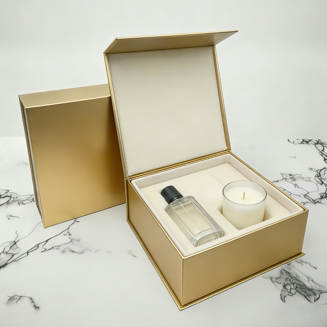 কসমেটিক প্যাকেজিংয়ের জন্য কাস্টম লোগো বিলাসবহুল বৃহৎ ম্যাট পেপারবোর্ড বায়ोडिग্ৰেডেবল ম্যাগনেটিক ক্লোজার ফোল্ডিং বক্স প্যাকেজ