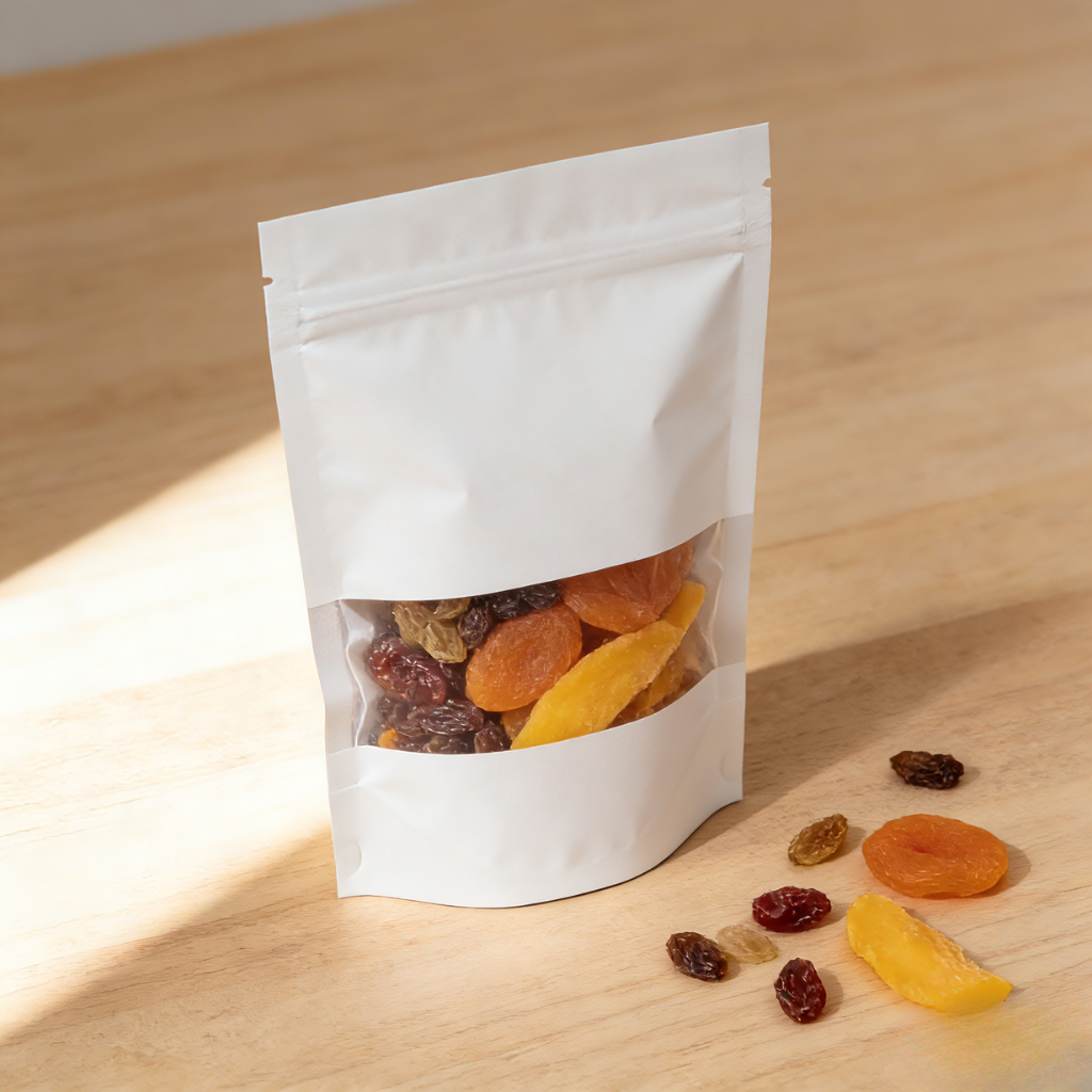 কাস্টমাইজড বায়োডিগ্রেডেবল ক্রাফ্ট পেপার হিট সিল জিপলক ময়েশ্চার-প্রুফ ফুড প্যাকেজিং ব্যাগ বাদাম শুকনো ফল মায়লার ব্যাগের জন্য
