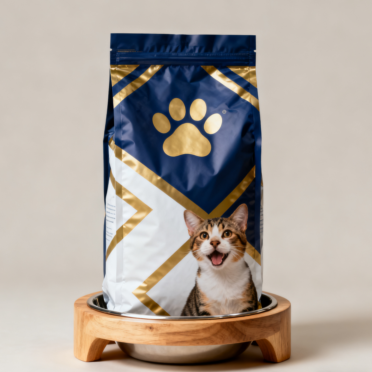 কাস্টম বায়োডেগ্রেডেবল পশু খাদ্য প্যাকেজিং মাইলার ব্যাগস সাইড গ্যাসেট প্যাকেট কুকুর বিড়াল পোষা প্রাণী খাদ্য জিপার ব্যাগ সঙ্গে ভালভ