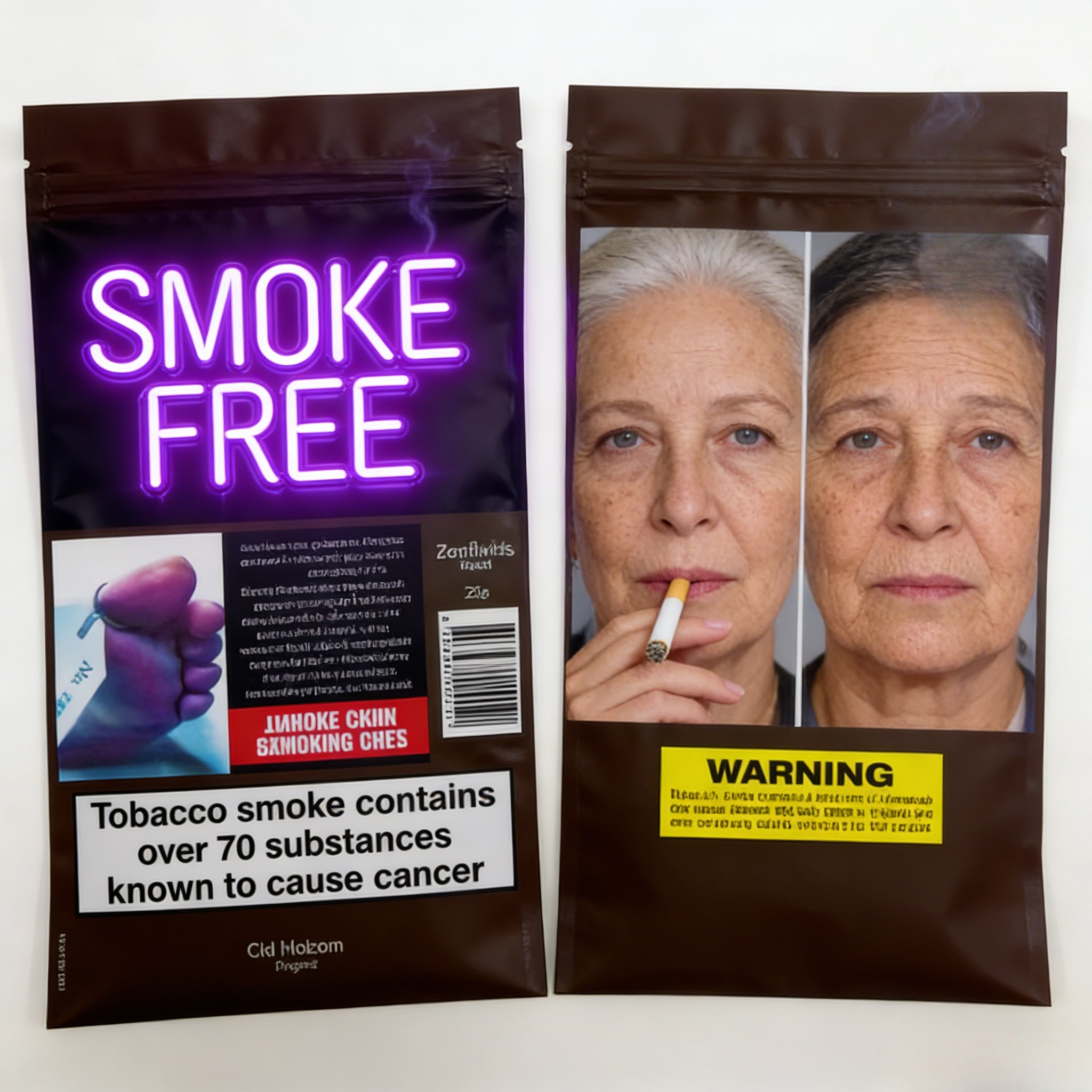 পুনরায় সিলযোগ্য ৩ পাশের সিল ২৫ গ্রাম ৩০ গ্রাম ৪০ গ্রাম ৫০ গ্রাম ১০০ গ্রাম ধূমপানের পাতার সিগারেটের ব্যাগ রোলিং তামাকের পাউচ এবং জিপার