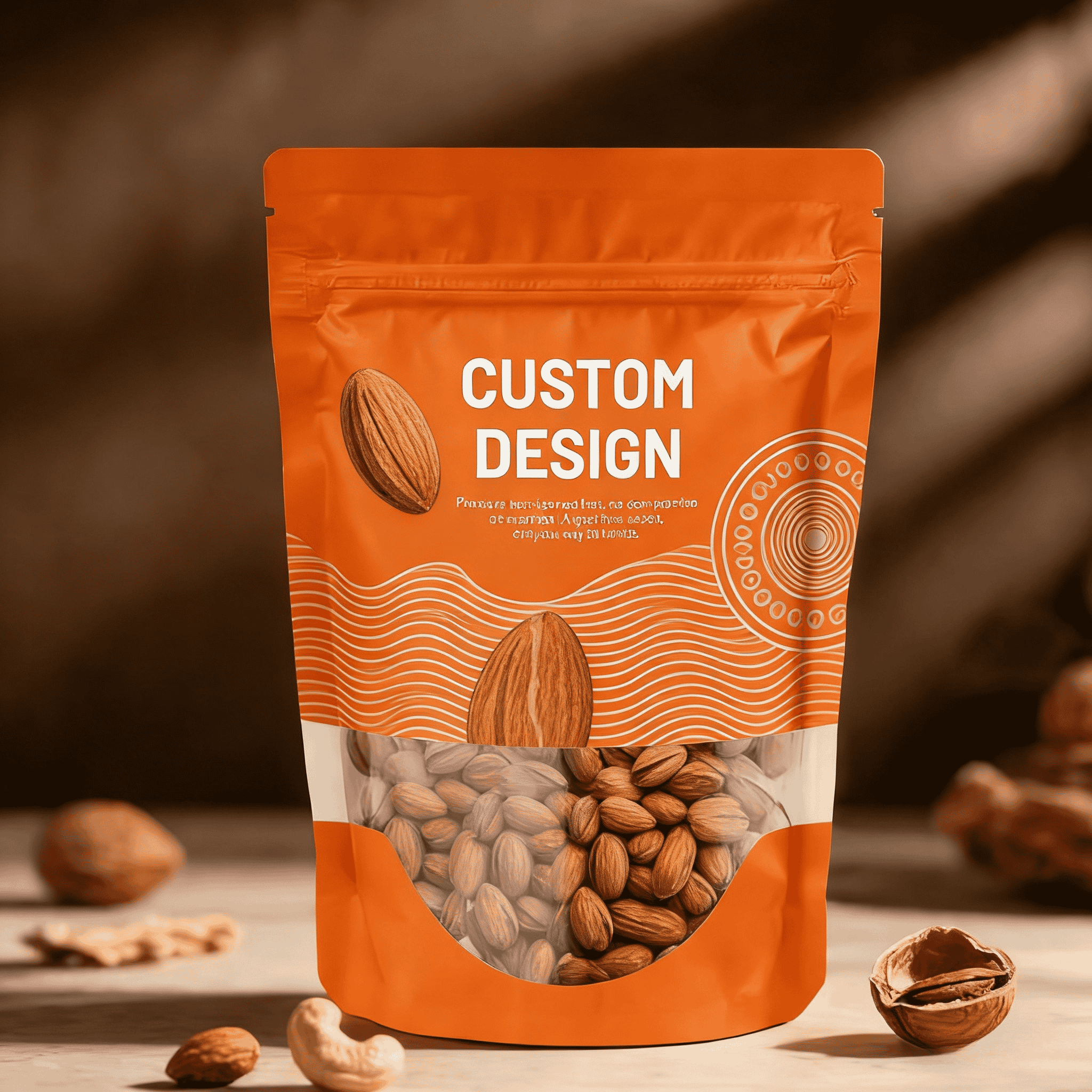 উচ্চ মানের কাস্টম ডিজিটাল প্রিন্টিং তাপ সীল সঙ্গে পুনর্ব্যবহৃত প্লাস্টিক খাদ্য প্যাকেজিং ব্যাগ স্ট্যান্ড আপ পকেট