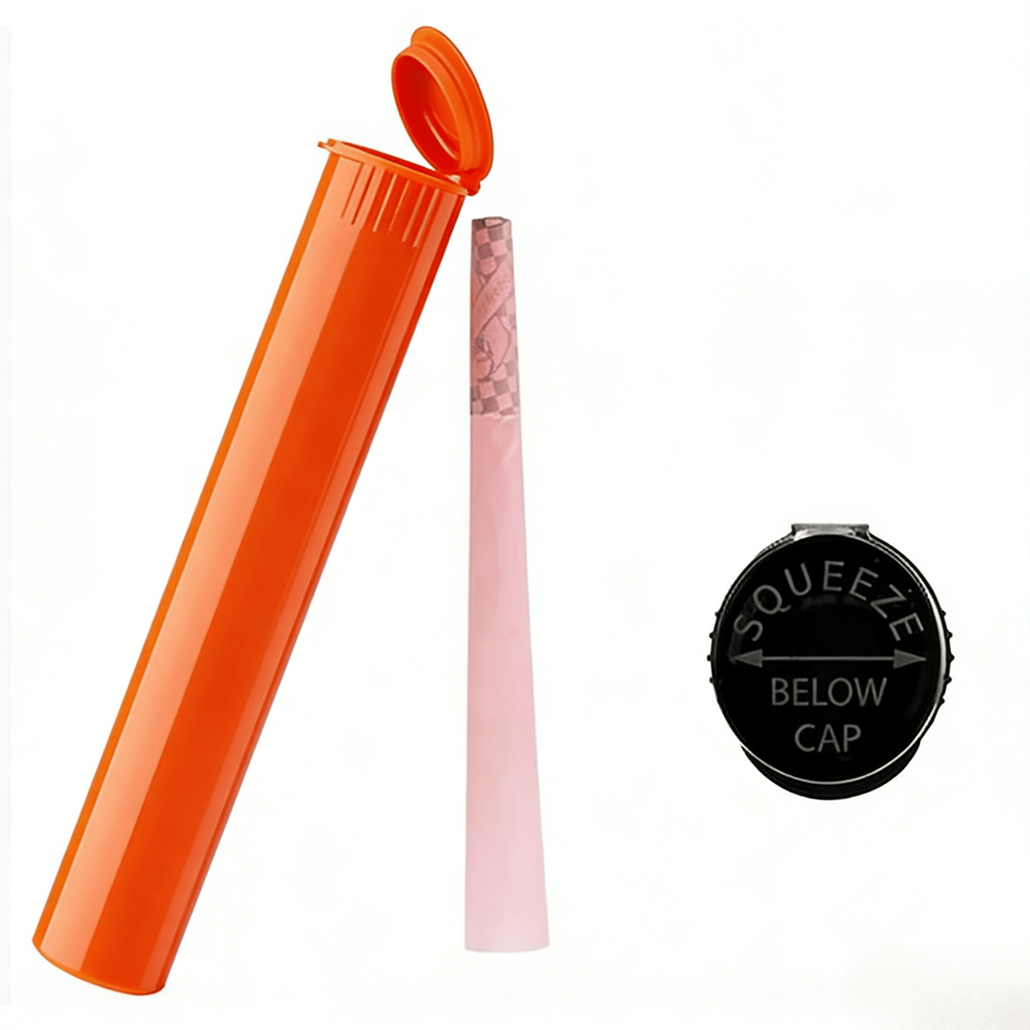 কাস্টম রং 80mm 98mm 109mm 116mm শিশু প্রতিরোধী চাপুন পপ টপস টিউব প্লাস্টিক প্রি প্যাকিং রোলিং টিউব লেবেল স্টিকার সহ