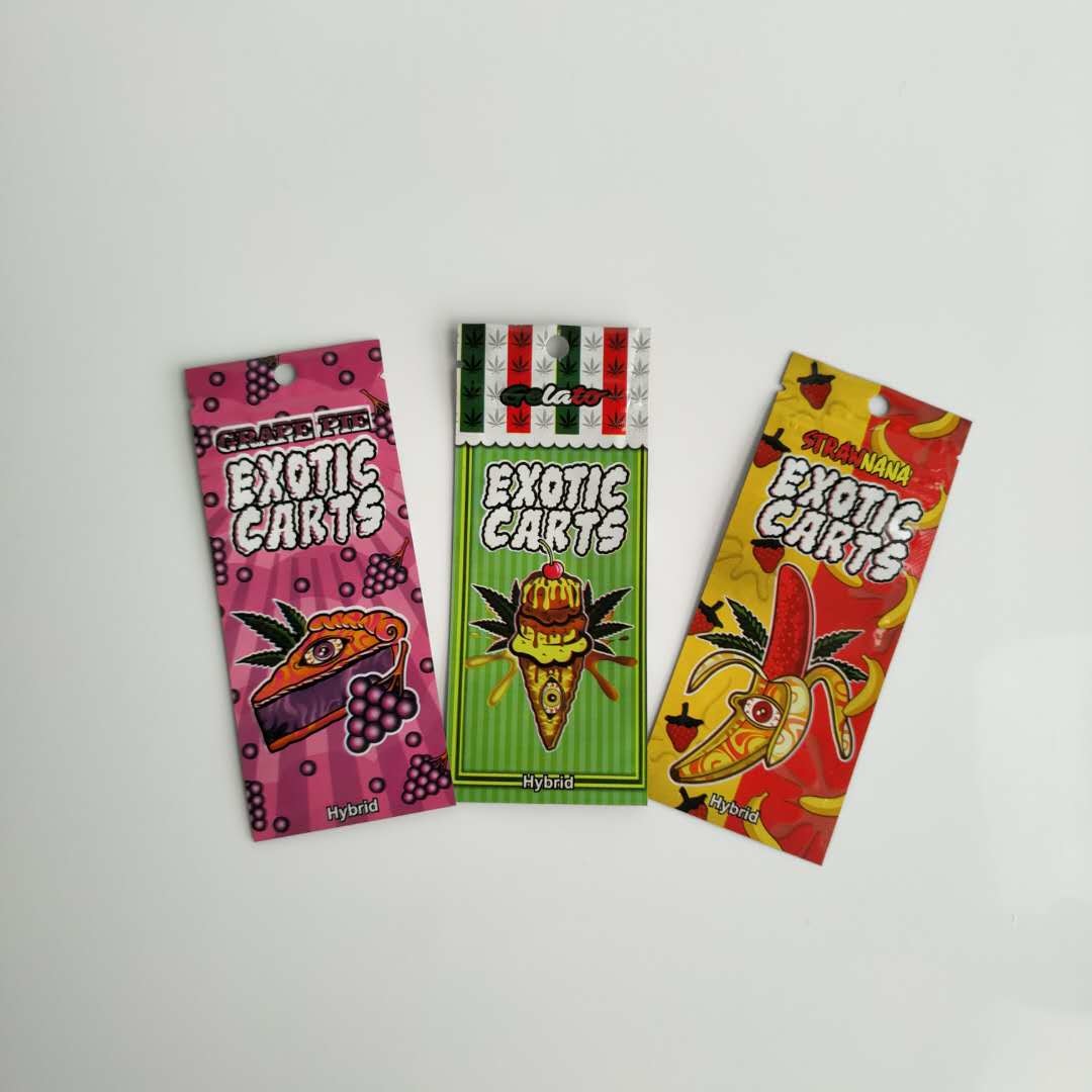 তিন সাইড সিল প্লাস্টিকের পেষণকারী প্যাকেজিং Reseableable জিপ Vape তেল পেন কার্তুজ ব্যাগ