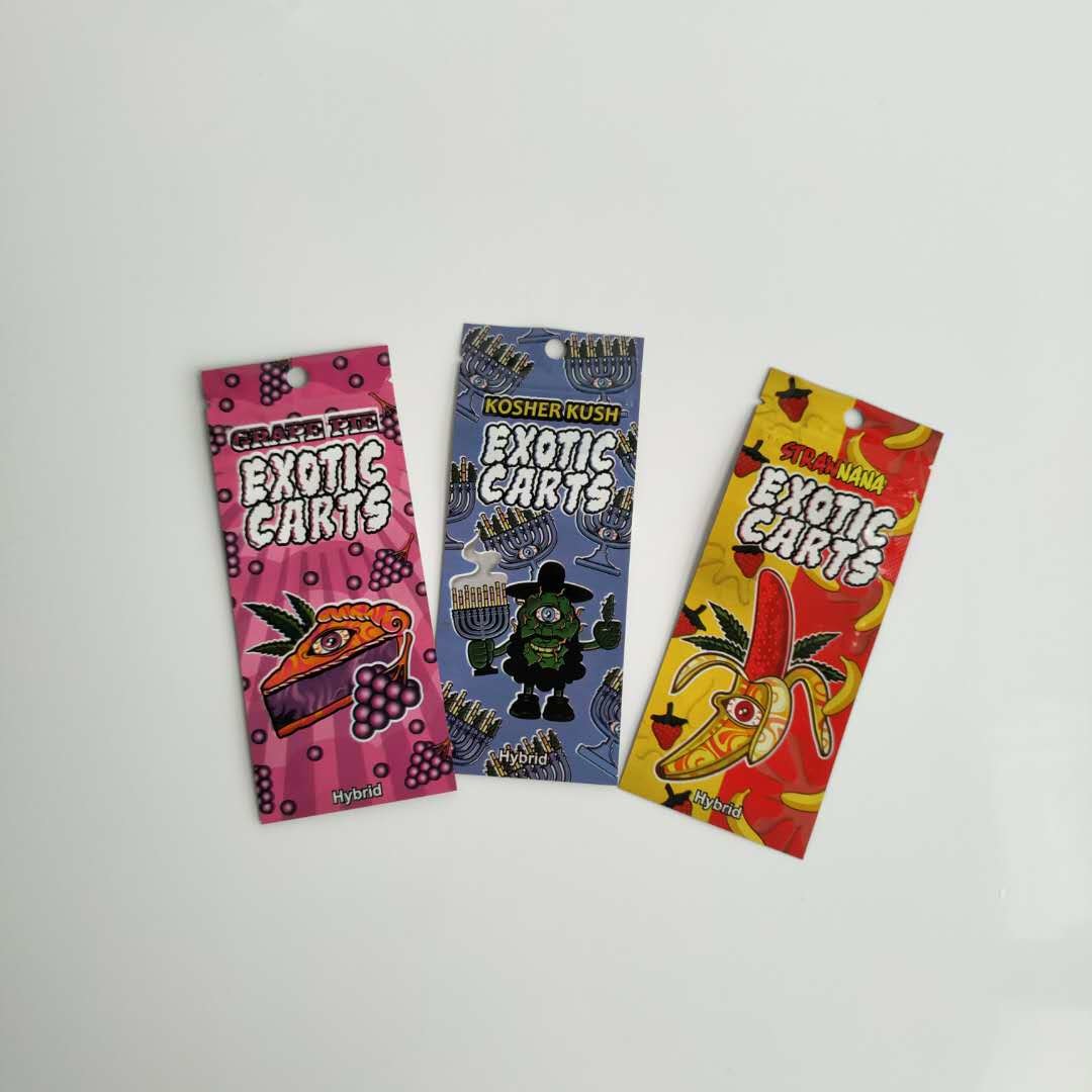 Vape কার্টিজ খাদ্য প্যাকেজিং ব্যাগ পরিষ্কার উইন্ডো দিয়ে কাস্টম লোগো জিপ লক