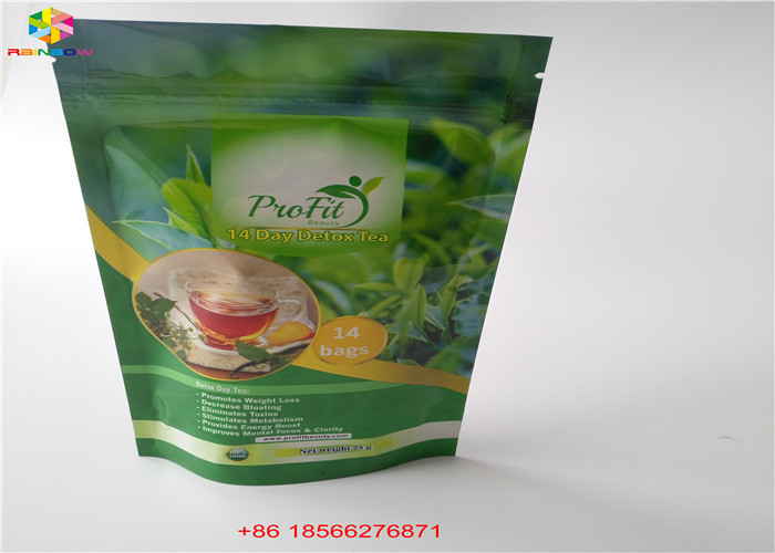 Matcha চা দাঁড়ানো আপ জিমার পাউন্ড Laminated উপাদান অ্যালুমিনিয়াম ফয়েল রিসাইকেল কraft কাগজ