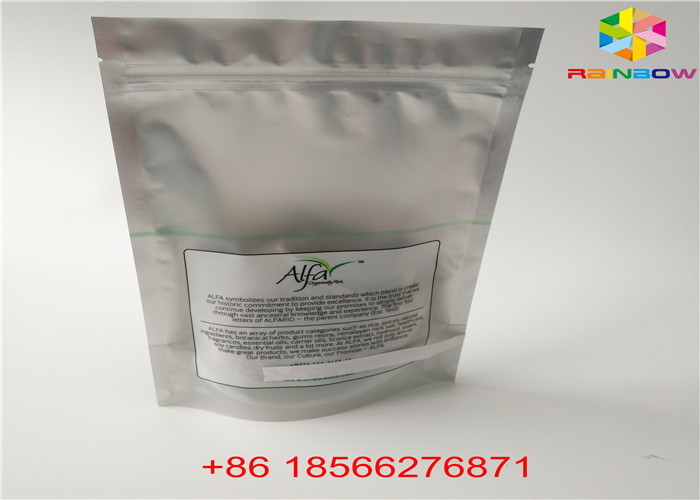 চকচকে সিলভার স্ট্যান্ড পাউচ অ্যালুমিনিয়াম ফয়েল প্যাকেজিং ব্যাগ পরিষ্কার প্লাস্টিক উপাদান আপ