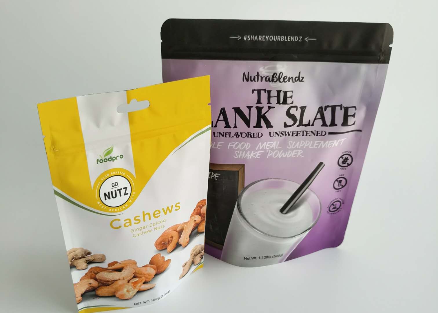 কোকো প্রোটিন স্ন্যাক ব্যাগ প্যাকেজিং, স্ট্যান্ড আপ জিপার পকেট কাস্টম প্রিন্টিং লোগো