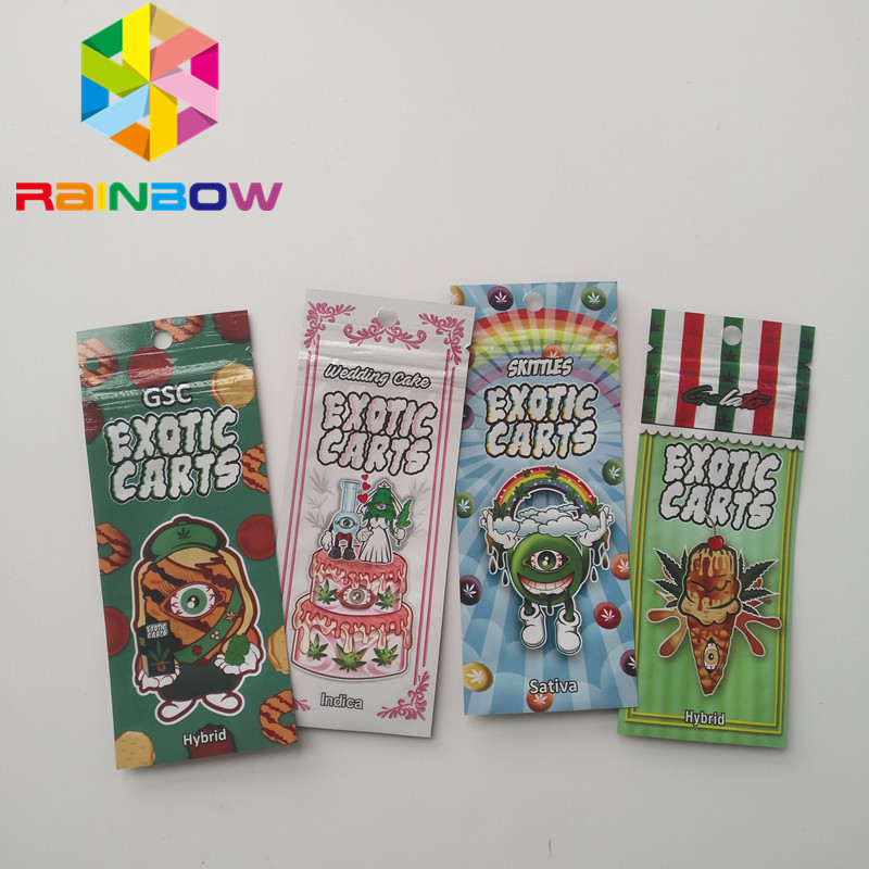 হোলোগ্রাফিক ব্যাগ কার্টিজ প্লাস্টিকের পাইচ প্যাকেজিং জিপলক সিবিআই তেল বহিরাগত কার্ট