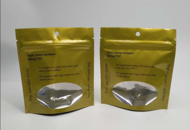 গন্ধ প্রুফ Ziplock স্ট্যান্ড আপ পাউচ তেল আগাছা Hemp প্লাস্টিক Edibles জন্য গামি রিয়ার ক্যান্ডি