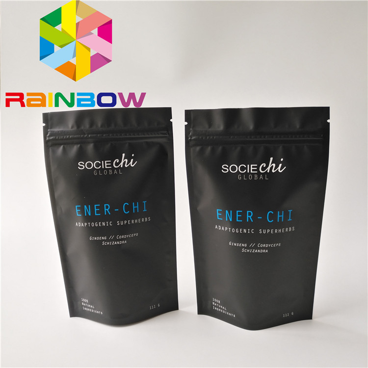 খাদ্য গ্রেড উপাদান আপ জিমার পাউন্ড শঙ্কু ফয়েল Liner সঙ্গে আকৃতির Moringa পাউডার ব্যাগ দাঁড়ানো