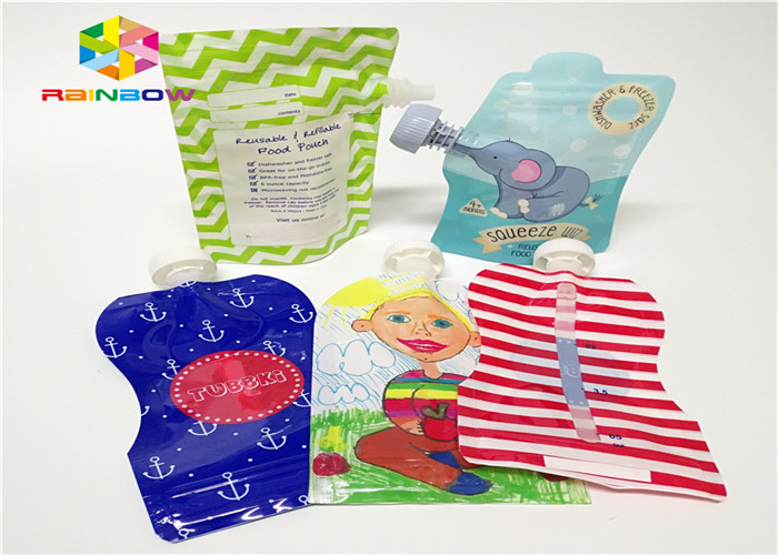 অ্যালুমিনিয়াম ফয়েল স্ট্যান্ড স্পাউট পাউচ প্যাকেজিং কাস্টমাইজড মুদ্রণ 120ml প্লাস্টিক