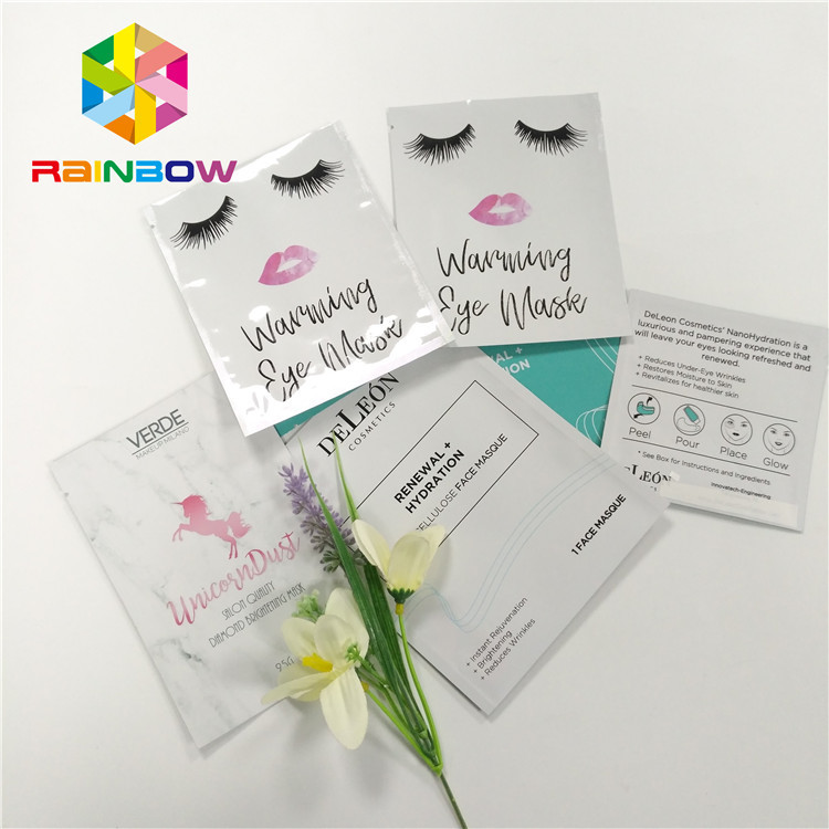 তিন সাইড সীল কাস্টম মুদ্রিত স্ট্যান্ড আপ পাউচ অ্যালুমিনিয়াম ফয়েল প্রসাধনী ব্যাগ