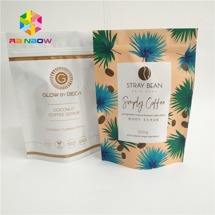 অ্যালুমিনিয়াম ফয়েল আপ কফি পাউন্ড আপ স্ট্যান্ড, টিয়ার নোট সঙ্গে প্লাস্টিক Zipplock ব্যাগ