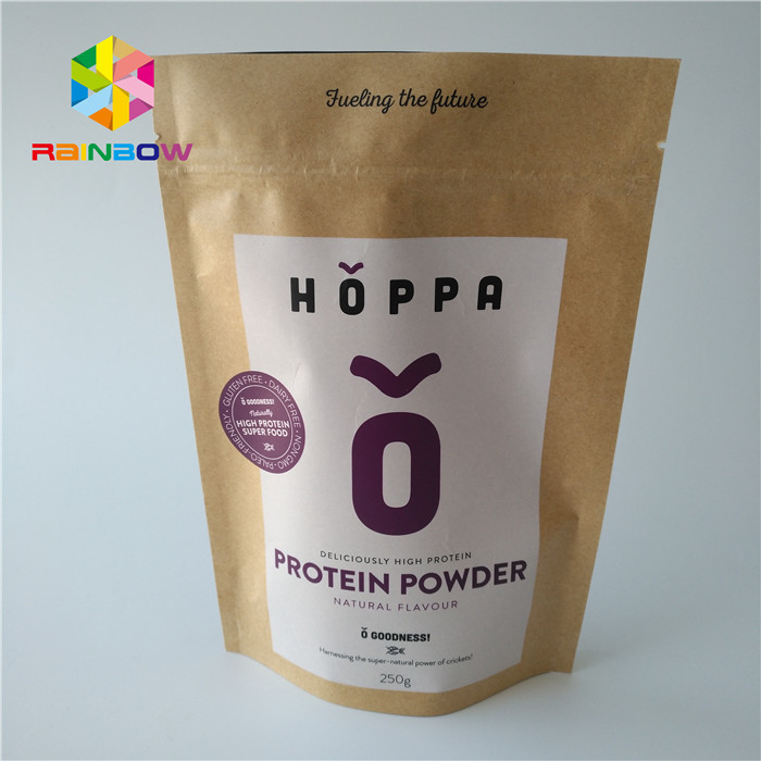 ইকো বন্ধুত্বপূর্ণ ফয়েল পচ প্যাকেজিং খাদ্য গ্রেড Ziplock লোগো মুদ্রিত ক क्राफ्ट ক্রাফ্ট কাগজ