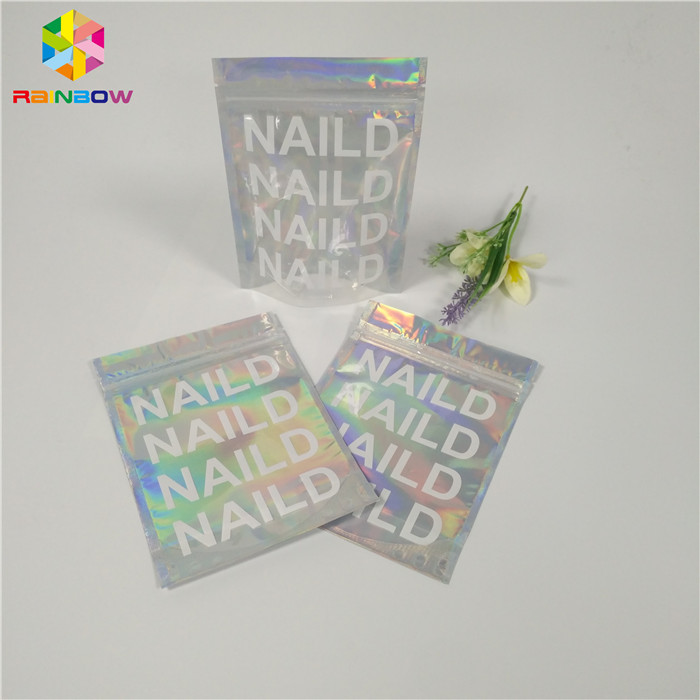 তাপ সীল প্রসাধনী প্যাকেজিং ব্যাগ পরিষ্কার হোলগরাম Mylar Ziplock ফ্ল্যাট প্লাস্টিক উপাদান