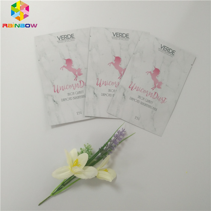 মুখের মাস্ক প্রসাধনী প্যাকেজিং ব্যাগ অ্যালুমিনিয়াম ফয়েল চকচকে মুদ্রিত সারফেস শেষ