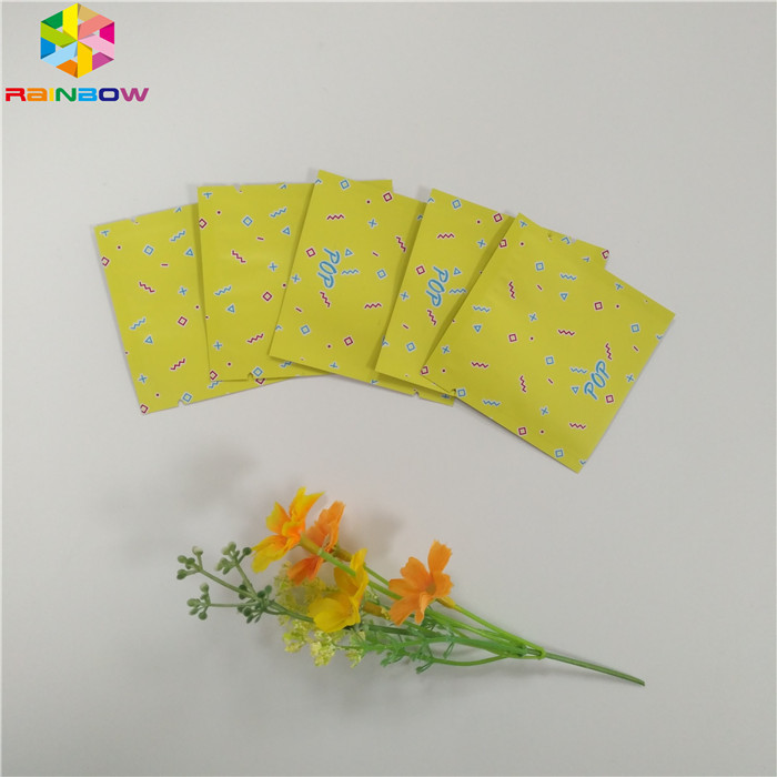 খাদ্য গ্রেড ফয়েল প্যাচ প্যাকেজিং ম্ললার তিন সাইড সীল ফ্ল্যাট জিমার ব্যাগ Snack চা ক্যাপসুল জন্য