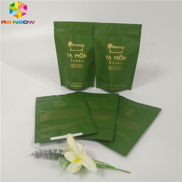 সল্টস ফয়েল পচ প্যাকেজিং জিপার শীর্ষ উপরে Ziplock বাথ সল্ট ব্যাগ অ্যালুমিনিয়াম ফয়েল