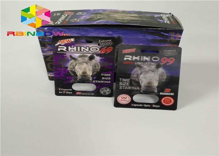 প্লাস্টিক বোতল ফোস্কা কার্ড পুরুষ বর্ধনশীল পিলস 3 ডি কার্ড / প্রদর্শন বাক্স থেকে প্যাকিং ঢোকান