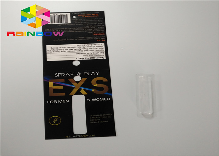 কাস্টম স্লাইড ব্লিস্টার কার্ড প্যাকেজিং স্প্রে ভাঁজ হোল সঙ্গে প্যাকেজিং কার্ড কাগজ