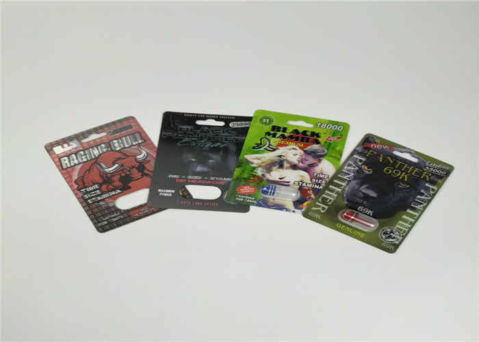 স্লাইড ব্লিস্টার কার্ড প্যাকেজিং পুরুষ বর্ধনশীল পিলস প্যাকিং যৌন পিল 3 ডি প্যাকিং