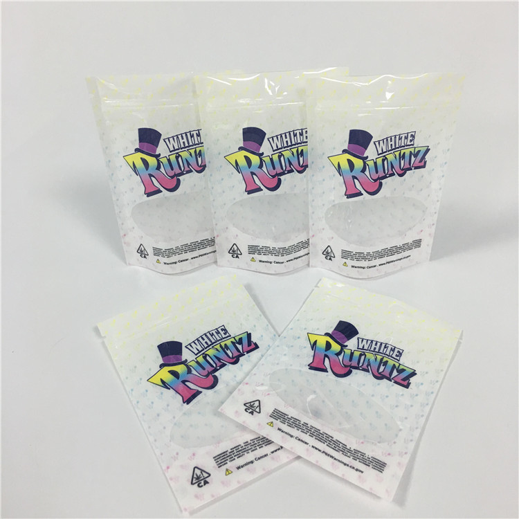 হোয়াইট রুটজ গন্ধ প্রুফ স্ট্যান্ড আপ পাউন্ড আগাছা ব্যাগ প্যাকেজিং Mylar Doypack ব্যাগ