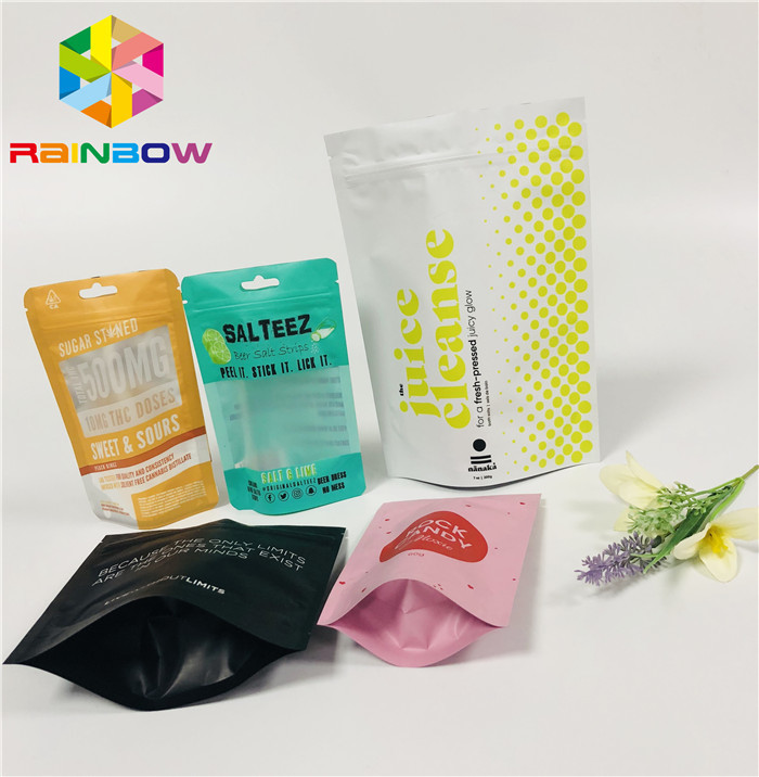 এফডিএ মায়লার স্ট্যান্ড আপ জিপার পচ, জিপলক সিল প্লাস্টিকের ব্যাগ হ্যাং হোল দিয়ে